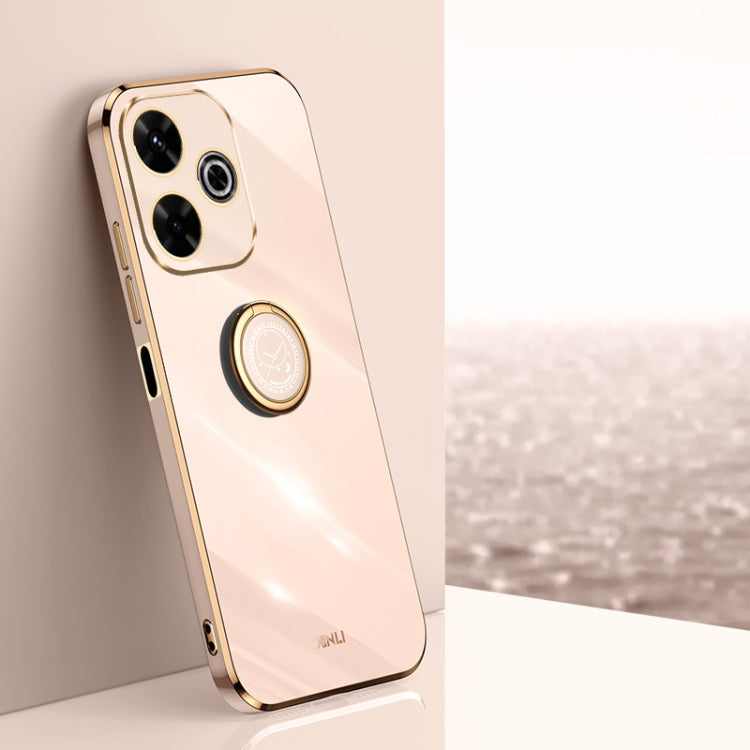 XINLI Straight Edge 6D Electroplate TPU Phone Case with Ring Holder, For Redmi Note 14 Pro 4G Global, For Redmi Note 14 4G 163.25mm, For Redmi Note 14 5G Global, For Redmi K70 Ultra, For Redmi 13 4G, For Xiaomi Redmi Turbo 3