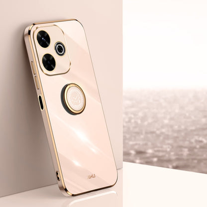 XINLI Straight Edge 6D Electroplate TPU Phone Case with Ring Holder, For Redmi Note 14 Pro 4G Global, For Redmi Note 14 4G 163.25mm, For Redmi Note 14 5G Global, For Redmi K70 Ultra, For Redmi 13 4G, For Xiaomi Redmi Turbo 3