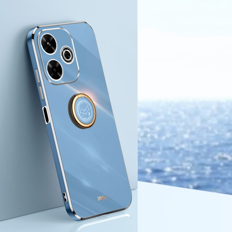 XINLI Straight Edge 6D Electroplate TPU Phone Case with Ring Holder, For Redmi Note 14 Pro 4G Global, For Redmi Note 14 4G 163.25mm, For Redmi Note 14 5G Global, For Redmi K70 Ultra, For Redmi 13 4G, For Xiaomi Redmi Turbo 3