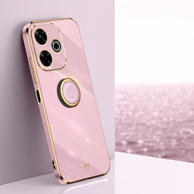 XINLI Straight Edge 6D Electroplate TPU Phone Case with Ring Holder, For Redmi Note 14 Pro 4G Global, For Redmi Note 14 4G 163.25mm, For Redmi Note 14 5G Global, For Redmi K70 Ultra, For Redmi 13 4G, For Xiaomi Redmi Turbo 3
