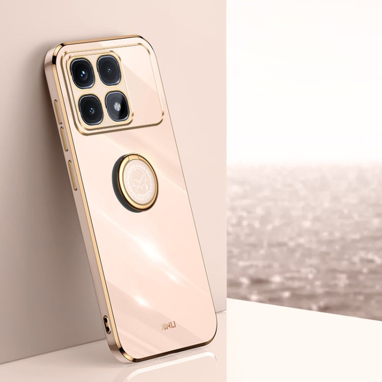 XINLI Straight Edge 6D Electroplate TPU Phone Case with Ring Holder, For Redmi Note 14 Pro 4G Global, For Redmi Note 14 4G 163.25mm, For Redmi Note 14 5G Global, For Redmi K70 Ultra, For Redmi 13 4G, For Xiaomi Redmi Turbo 3