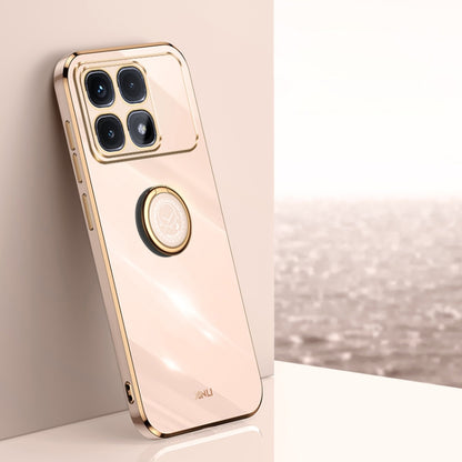XINLI Straight Edge 6D Electroplate TPU Phone Case with Ring Holder, For Redmi Note 14 Pro 4G Global, For Redmi Note 14 4G 163.25mm, For Redmi Note 14 5G Global, For Redmi K70 Ultra, For Redmi 13 4G, For Xiaomi Redmi Turbo 3