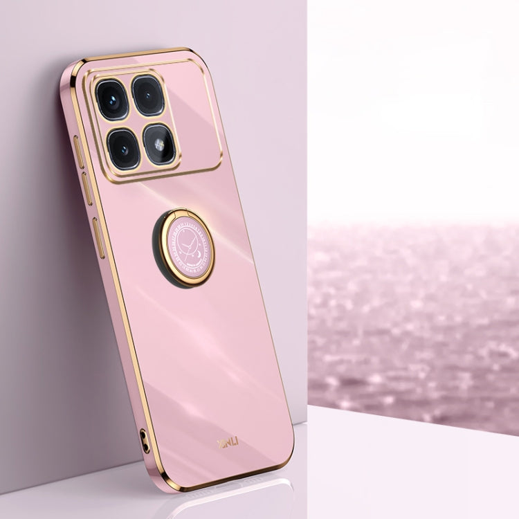 XINLI Straight Edge 6D Electroplate TPU Phone Case with Ring Holder, For Redmi Note 14 Pro 4G Global, For Redmi Note 14 4G 163.25mm, For Redmi Note 14 5G Global, For Redmi K70 Ultra, For Redmi 13 4G, For Xiaomi Redmi Turbo 3