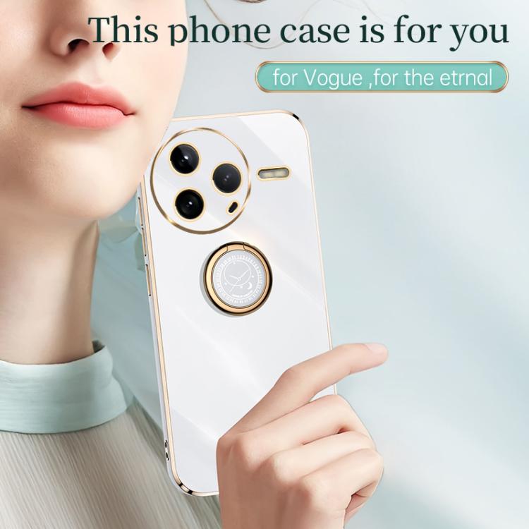 XINLI Straight Edge 6D Electroplate TPU Phone Case with Ring Holder, For Redmi K80, For Redmi Note 14 Pro 4G Global, For Redmi Note 14 4G 163.25mm, For Redmi Note 14 5G Global, For Redmi K70 Ultra, For Redmi 13 4G, For Xiaomi Redmi Turbo 3