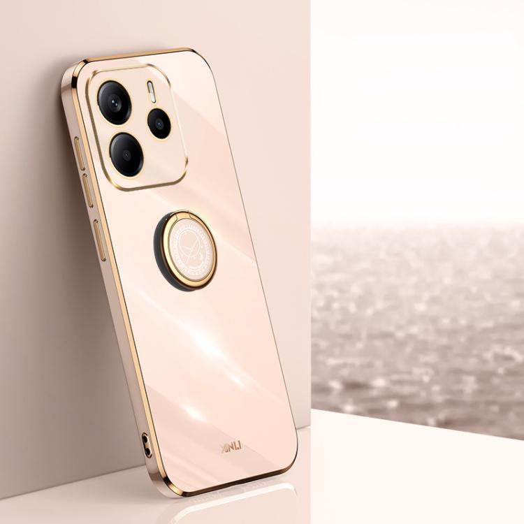 XINLI Straight Edge 6D Electroplate TPU Phone Case with Ring Holder, For Redmi Note 14 Pro 4G Global, For Redmi Note 14 4G 163.25mm, For Redmi Note 14 5G Global, For Redmi K70 Ultra, For Redmi 13 4G, For Xiaomi Redmi Turbo 3