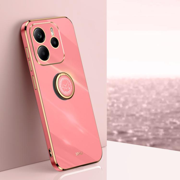 XINLI Straight Edge 6D Electroplate TPU Phone Case with Ring Holder, For Redmi Note 14 Pro 4G Global, For Redmi Note 14 4G 163.25mm, For Redmi Note 14 5G Global, For Redmi K70 Ultra, For Redmi 13 4G, For Xiaomi Redmi Turbo 3