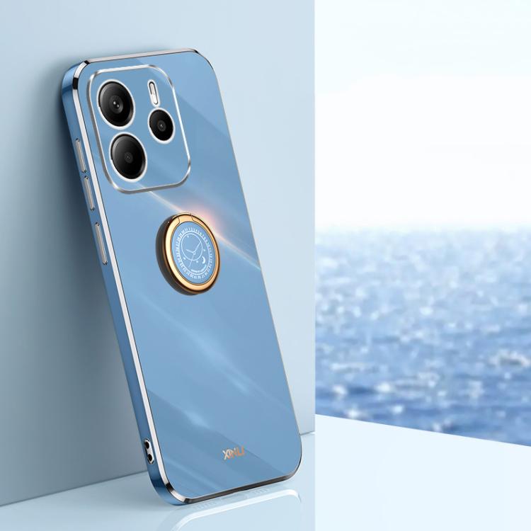 XINLI Straight Edge 6D Electroplate TPU Phone Case with Ring Holder, For Redmi Note 14 Pro 4G Global, For Redmi Note 14 4G 163.25mm, For Redmi Note 14 5G Global, For Redmi K70 Ultra, For Redmi 13 4G, For Xiaomi Redmi Turbo 3