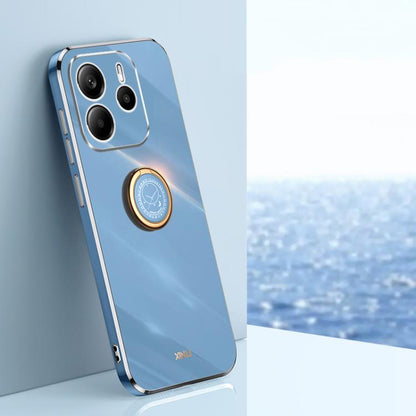 XINLI Straight Edge 6D Electroplate TPU Phone Case with Ring Holder, For Redmi Note 14 Pro 4G Global, For Redmi Note 14 4G 163.25mm, For Redmi Note 14 5G Global, For Redmi K70 Ultra, For Redmi 13 4G, For Xiaomi Redmi Turbo 3