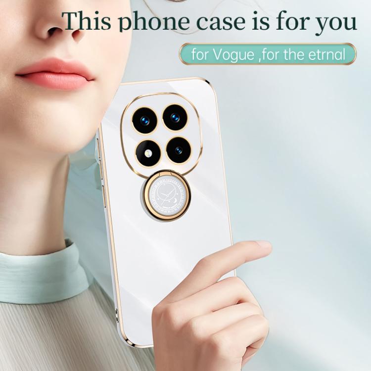 XINLI Straight Edge 6D Electroplate TPU Phone Case with Ring Holder, For Redmi Note 14 Pro 4G Global, For Redmi Note 14 4G 163.25mm, For Redmi Note 14 5G Global, For Redmi K70 Ultra, For Redmi 13 4G, For Xiaomi Redmi Turbo 3