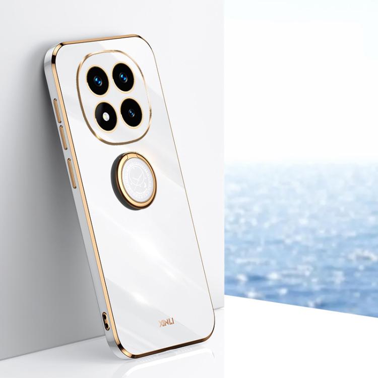 XINLI Straight Edge 6D Electroplate TPU Phone Case with Ring Holder, For Redmi Note 14 Pro 4G Global, For Redmi Note 14 4G 163.25mm, For Redmi Note 14 5G Global, For Redmi K70 Ultra, For Redmi 13 4G, For Xiaomi Redmi Turbo 3