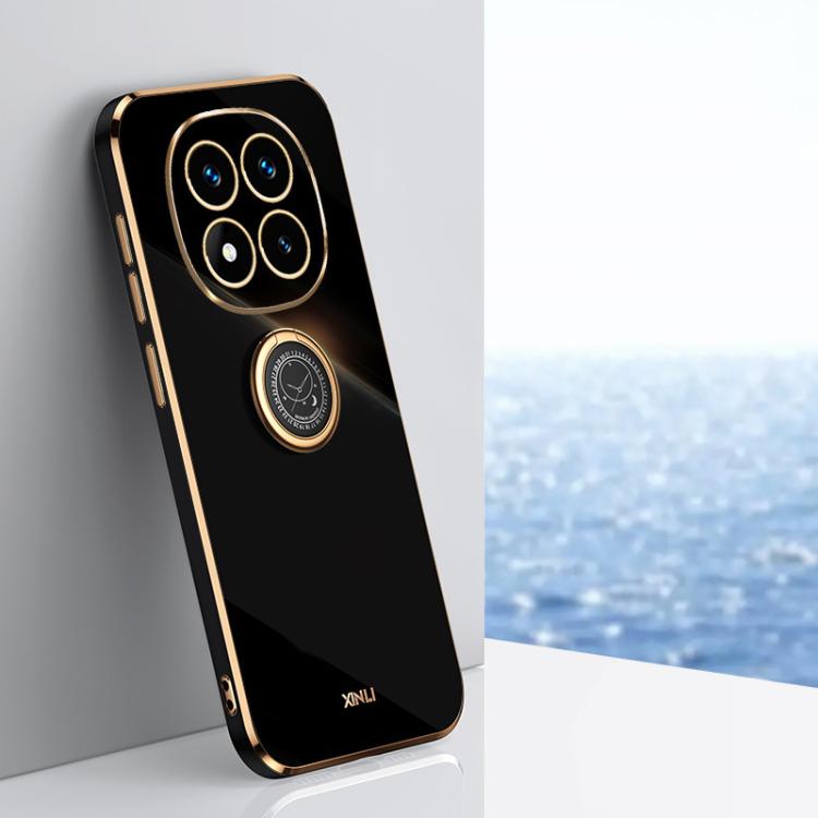 XINLI Straight Edge 6D Electroplate TPU Phone Case with Ring Holder, For Redmi Note 14 Pro 4G Global, For Redmi Note 14 4G 163.25mm, For Redmi Note 14 5G Global, For Redmi K70 Ultra, For Redmi 13 4G, For Xiaomi Redmi Turbo 3