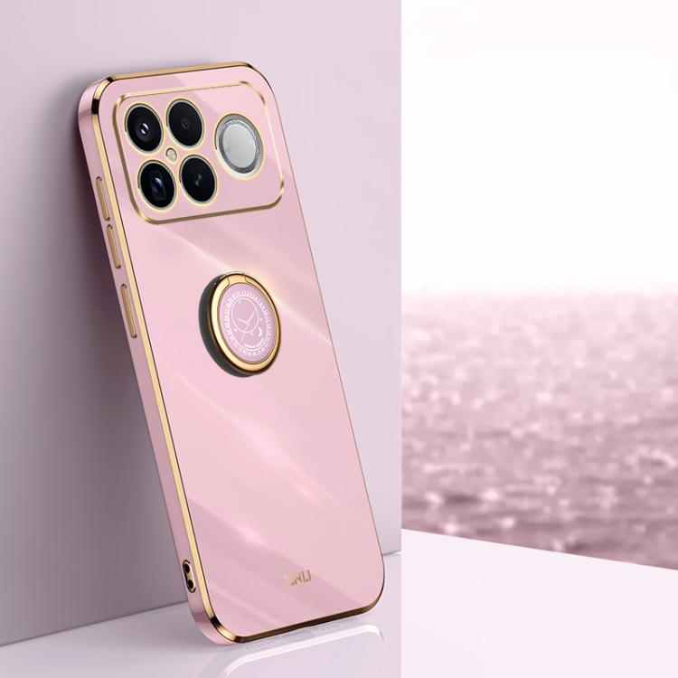 XINLI Straight Edge 6D Electroplate TPU Phone Case with Ring Holder, For Redmi A7 Pro 4G/5G 171mm, For Redmi Turbo 5 5G/Poco X8 Pro 5G, For Redmi Turbo 5 Max 5G, For Redmi Note 15 4G Global 164mm, For Redmi K90 Pro Max / Poco F8 Ultra                  ...