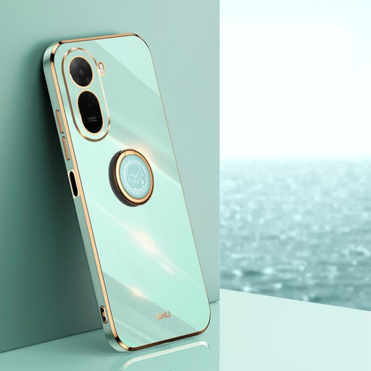 XINLI Straight Edge 6D Electroplate TPU Phone Case with Ring Holder, For Redmi A7 Pro 4G/5G 171mm, For Redmi 15a 5G, For Redmi Turbo 5 5G/Poco X8 Pro 5G, For Redmi Turbo 5 Max 5G, For Redmi Note 15 4G Global 164mm, For Redmi K90 Pro Max / Poco F8 Ultra...