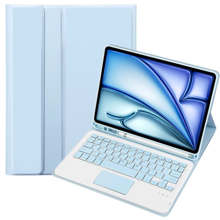 A098B-A Detachable Ultra-Thin Bluetooth Touch Keyboard Leather Tablet Case with Pen Slot, For iPad Air 11 2025 / 2024 / Air 5 10.9 / Air 4