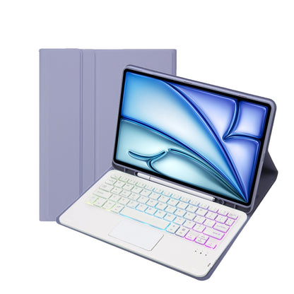 A098B-AS Detachable Ultra-Thin Backlit Bluetooth Touch Keyboard Leather Tablet Case with Pen Slot, For iPad Air 11 2025 / 2024 / Air 5 10.9 / Air 4