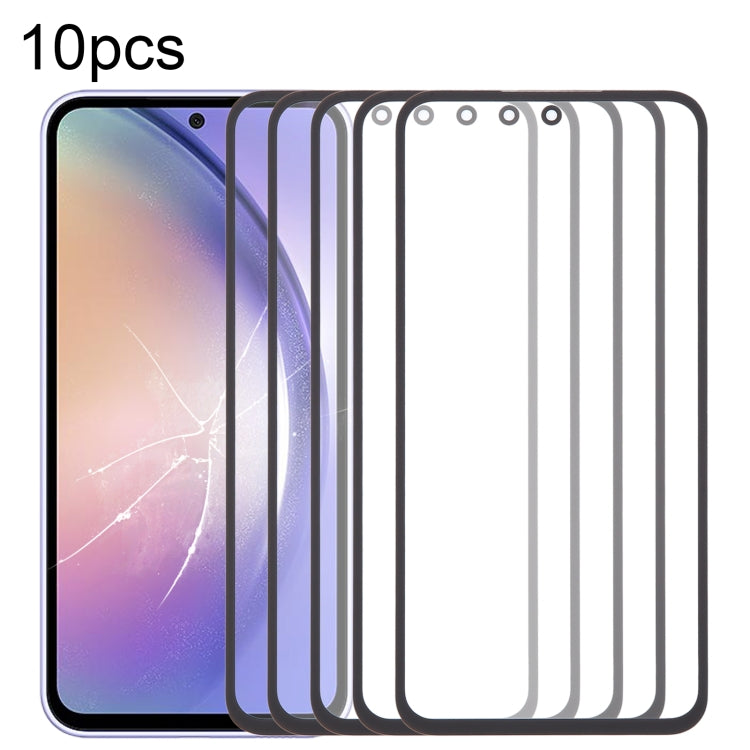 10pcs Front Screen Outer Glass Lens with OCA Optically Clear Adhesive, For Samsung Galaxy F15 SM-E156B, For Samsung Galaxy A15 5G SM-A156B, For Samsung Galaxy A55 SM-A556B, For Samsung Galaxy A35 SM-A356B, For Samsung Galaxy S24+ SM-S926B              ...