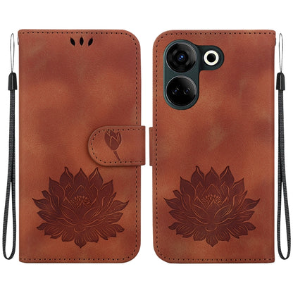 Lotus Embossed Leather Phone Case, For Tecno Camon 30 Premier 5G, For Tecno Pova 6 / Pova 6 Pro, For Tecno Camon 30 Pro, For Tecno Camon 30 4G / 5G, For Tecno Spark 20 Pro+, For Tecno Spark 20 Pro, For Tecno Spark G0 2024 / Spark 20                    ...