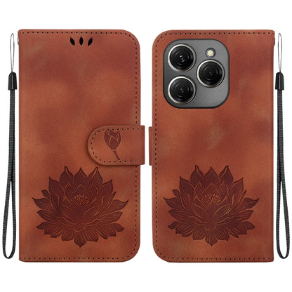 Lotus Embossed Leather Phone Case, For Tecno Camon 30 Premier 5G, For Tecno Pova 6 / Pova 6 Pro, For Tecno Camon 30 Pro, For Tecno Camon 30 4G / 5G, For Tecno Spark 20 Pro+, For Tecno Spark 20 Pro, For Tecno Spark G0 2024 / Spark 20                    ...