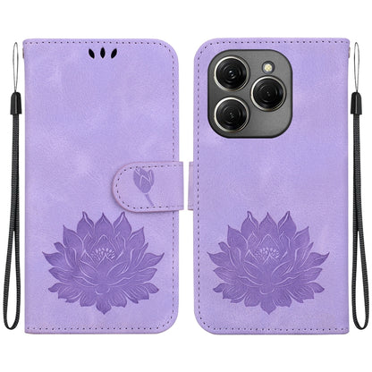 Lotus Embossed Leather Phone Case, For Tecno Camon 30 Premier 5G, For Tecno Pova 6 / Pova 6 Pro, For Tecno Camon 30 Pro, For Tecno Camon 30 4G / 5G, For Tecno Spark 20 Pro+, For Tecno Spark 20 Pro, For Tecno Spark G0 2024 / Spark 20                    ...