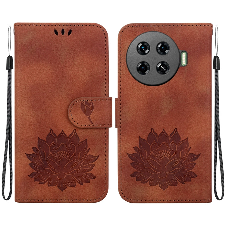 Lotus Embossed Leather Phone Case, For Tecno Camon 30 Premier 5G, For Tecno Pova 6 / Pova 6 Pro, For Tecno Camon 30 Pro, For Tecno Camon 30 4G / 5G, For Tecno Spark 20 Pro+, For Tecno Spark 20 Pro, For Tecno Spark G0 2024 / Spark 20                    ...