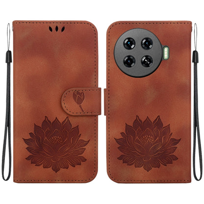 Lotus Embossed Leather Phone Case, For Tecno Camon 30 Premier 5G, For Tecno Pova 6 / Pova 6 Pro, For Tecno Camon 30 Pro, For Tecno Camon 30 4G / 5G, For Tecno Spark 20 Pro+, For Tecno Spark 20 Pro, For Tecno Spark G0 2024 / Spark 20                    ...