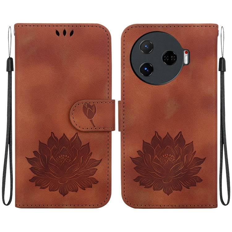 Lotus Embossed Leather Phone Case, For Tecno Camon 30 Premier 5G, For Tecno Pova 6 / Pova 6 Pro, For Tecno Camon 30 Pro, For Tecno Camon 30 4G / 5G, For Tecno Spark 20 Pro+, For Tecno Spark 20 Pro, For Tecno Spark G0 2024 / Spark 20                    ...