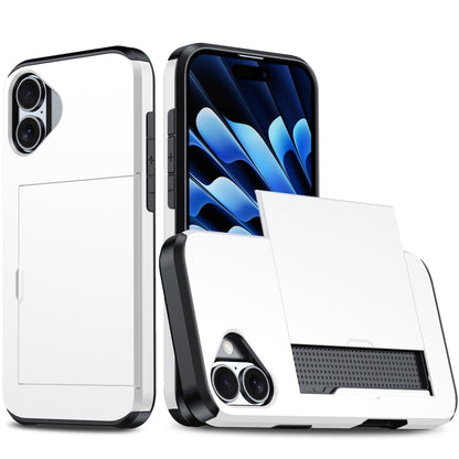 Shockproof Armor Phone Case with Card Slot, For iPhone 16 Pro Max, For iPhone 16 Pro, For iPhone 16 Plus, For iPhone 16