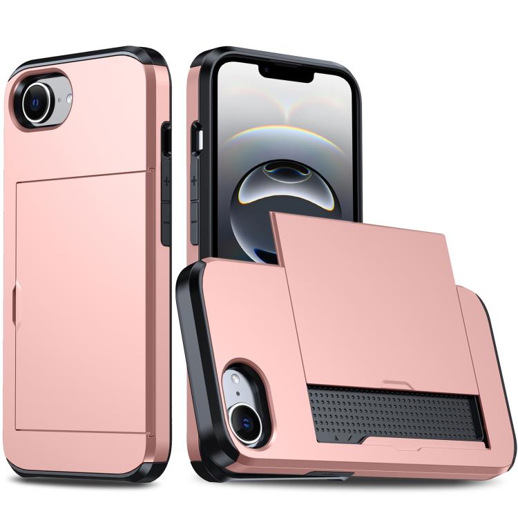 Shockproof Armor Phone Case with Card Slot, For iPhone 17e / 16e, For iPhone 17 Pro Max, For iPhone 17 Pro, For iPhone 17, For iPhone Air, For iPhone 16 Pro Max, For iPhone 16 Pro, For iPhone 16 Plus