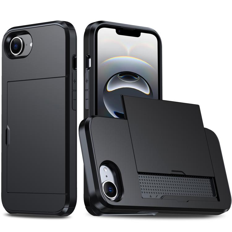 Shockproof Armor Phone Case with Card Slot, For iPhone 17e / 16e, For iPhone 17 Pro Max, For iPhone 17 Pro, For iPhone 17, For iPhone Air, For iPhone 16 Pro Max, For iPhone 16 Pro, For iPhone 16 Plus
