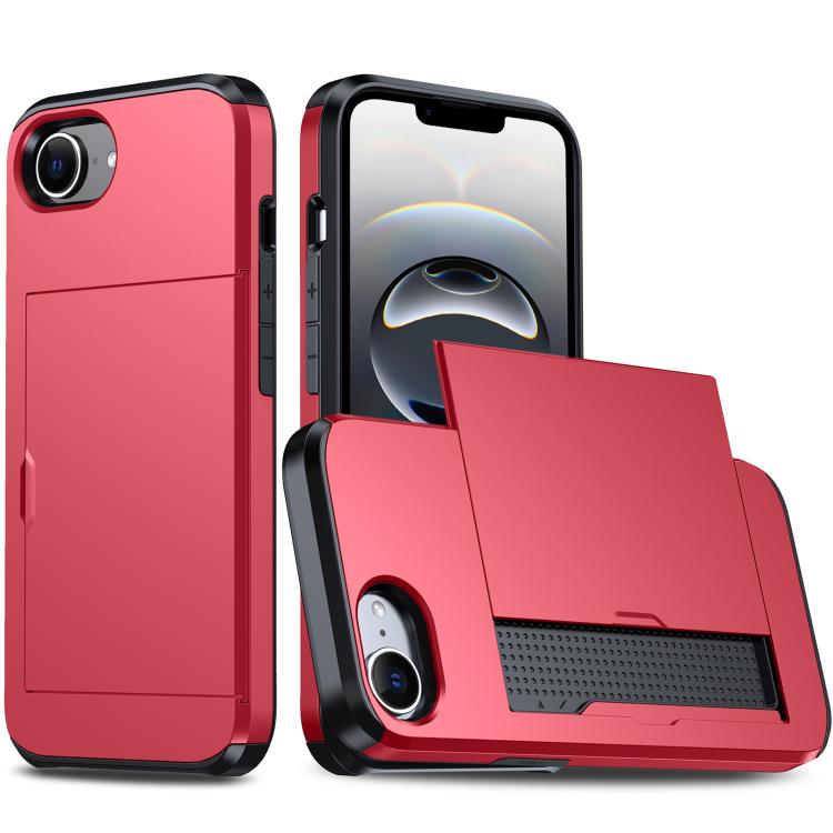 Shockproof Armor Phone Case with Card Slot, For iPhone 17e / 16e, For iPhone 17 Pro Max, For iPhone 17 Pro, For iPhone 17, For iPhone Air, For iPhone 16 Pro Max, For iPhone 16 Pro, For iPhone 16 Plus
