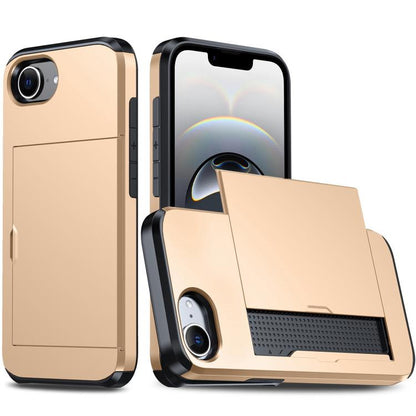 Shockproof Armor Phone Case with Card Slot, For iPhone 17e / 16e, For iPhone 17 Pro Max, For iPhone 17 Pro, For iPhone 17, For iPhone Air, For iPhone 16 Pro Max, For iPhone 16 Pro, For iPhone 16 Plus