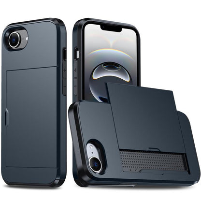 Shockproof Armor Phone Case with Card Slot, For iPhone 17e / 16e, For iPhone 17 Pro Max, For iPhone 17 Pro, For iPhone 17, For iPhone Air, For iPhone 16 Pro Max, For iPhone 16 Pro, For iPhone 16 Plus
