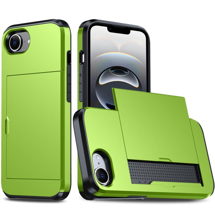 Shockproof Armor Phone Case with Card Slot, For iPhone 17e / 16e, For iPhone 17 Pro Max, For iPhone 17 Pro, For iPhone 17, For iPhone Air, For iPhone 16 Pro Max, For iPhone 16 Pro, For iPhone 16 Plus