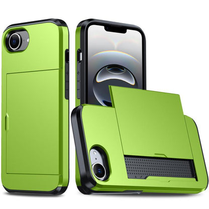 Shockproof Armor Phone Case with Card Slot, For iPhone 17e / 16e, For iPhone 17 Pro Max, For iPhone 17 Pro, For iPhone 17, For iPhone Air, For iPhone 16 Pro Max, For iPhone 16 Pro, For iPhone 16 Plus