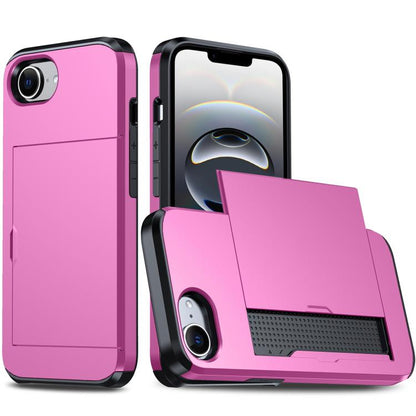 Shockproof Armor Phone Case with Card Slot, For iPhone 17e / 16e, For iPhone 17 Pro Max, For iPhone 17 Pro, For iPhone 17, For iPhone Air, For iPhone 16 Pro Max, For iPhone 16 Pro, For iPhone 16 Plus