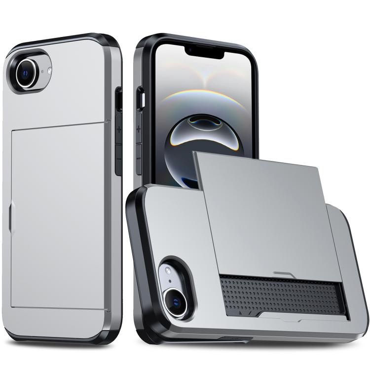 Shockproof Armor Phone Case with Card Slot, For iPhone 17e / 16e, For iPhone 17 Pro Max, For iPhone 17 Pro, For iPhone 17, For iPhone Air, For iPhone 16 Pro Max, For iPhone 16 Pro, For iPhone 16 Plus