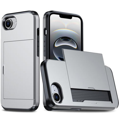 Shockproof Armor Phone Case with Card Slot, For iPhone 17e / 16e, For iPhone 17 Pro Max, For iPhone 17 Pro, For iPhone 17, For iPhone Air, For iPhone 16 Pro Max, For iPhone 16 Pro, For iPhone 16 Plus