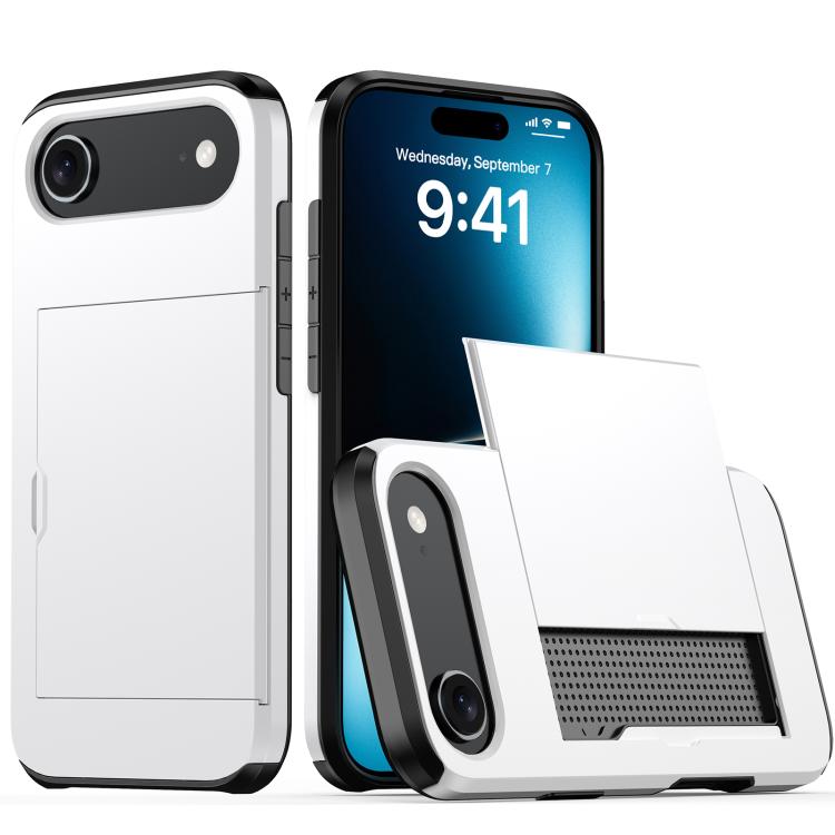 Shockproof Armor Phone Case with Card Slot, For iPhone 17e / 16e, For iPhone 17 Pro Max, For iPhone 17 Pro, For iPhone 17, For iPhone Air, For iPhone 16 Pro Max, For iPhone 16 Pro, For iPhone 16 Plus