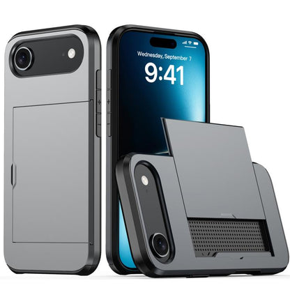 Shockproof Armor Phone Case with Card Slot, For iPhone 17e / 16e, For iPhone 17 Pro Max, For iPhone 17 Pro, For iPhone 17, For iPhone Air, For iPhone 16 Pro Max, For iPhone 16 Pro, For iPhone 16 Plus