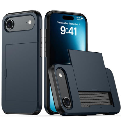 Shockproof Armor Phone Case with Card Slot, For iPhone 17e / 16e, For iPhone 17 Pro Max, For iPhone 17 Pro, For iPhone 17, For iPhone Air, For iPhone 16 Pro Max, For iPhone 16 Pro, For iPhone 16 Plus