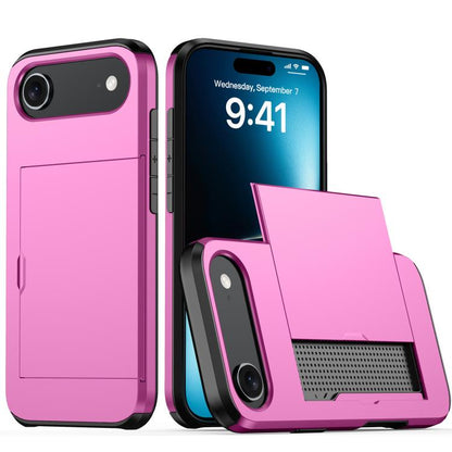 Shockproof Armor Phone Case with Card Slot, For iPhone 17e / 16e, For iPhone 17 Pro Max, For iPhone 17 Pro, For iPhone 17, For iPhone Air, For iPhone 16 Pro Max, For iPhone 16 Pro, For iPhone 16 Plus