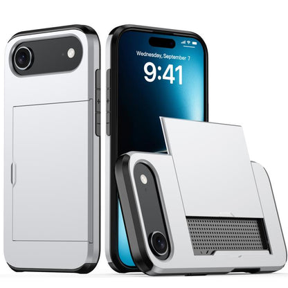 Shockproof Armor Phone Case with Card Slot, For iPhone 17e / 16e, For iPhone 17 Pro Max, For iPhone 17 Pro, For iPhone 17, For iPhone Air, For iPhone 16 Pro Max, For iPhone 16 Pro, For iPhone 16 Plus