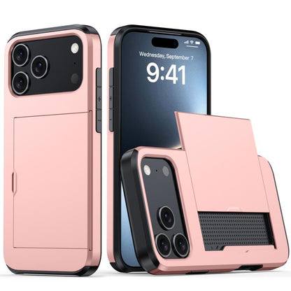 Shockproof Armor Phone Case with Card Slot, For iPhone 17e / 16e, For iPhone 17 Pro Max, For iPhone 17 Pro, For iPhone 17, For iPhone Air, For iPhone 16 Pro Max, For iPhone 16 Pro, For iPhone 16 Plus