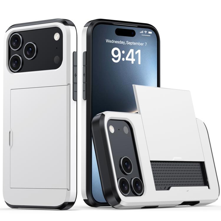 Shockproof Armor Phone Case with Card Slot, For iPhone 17e / 16e, For iPhone 17 Pro Max, For iPhone 17 Pro, For iPhone 17, For iPhone Air, For iPhone 16 Pro Max, For iPhone 16 Pro, For iPhone 16 Plus