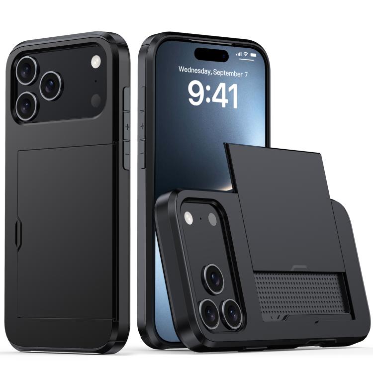 Shockproof Armor Phone Case with Card Slot, For iPhone 17e / 16e, For iPhone 17 Pro Max, For iPhone 17 Pro, For iPhone 17, For iPhone Air, For iPhone 16 Pro Max, For iPhone 16 Pro, For iPhone 16 Plus