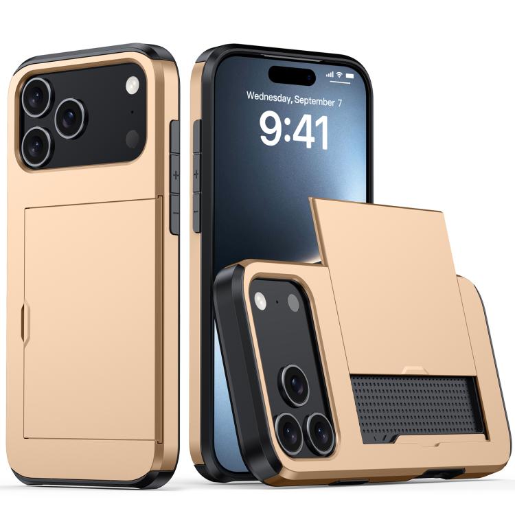 Shockproof Armor Phone Case with Card Slot, For iPhone 17e / 16e, For iPhone 17 Pro Max, For iPhone 17 Pro, For iPhone 17, For iPhone Air, For iPhone 16 Pro Max, For iPhone 16 Pro, For iPhone 16 Plus