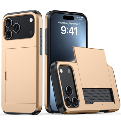 Shockproof Armor Phone Case with Card Slot, For iPhone 17e / 16e, For iPhone 17 Pro Max, For iPhone 17 Pro, For iPhone 17, For iPhone Air, For iPhone 16 Pro Max, For iPhone 16 Pro, For iPhone 16 Plus