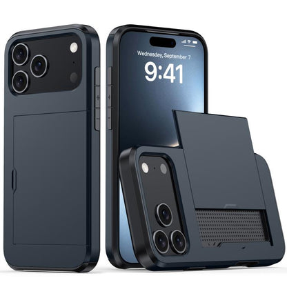 Shockproof Armor Phone Case with Card Slot, For iPhone 17e / 16e, For iPhone 17 Pro Max, For iPhone 17 Pro, For iPhone 17, For iPhone Air, For iPhone 16 Pro Max, For iPhone 16 Pro, For iPhone 16 Plus