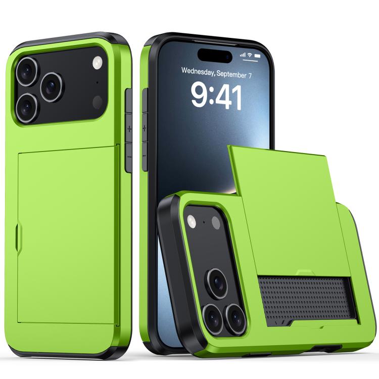 Shockproof Armor Phone Case with Card Slot, For iPhone 17e / 16e, For iPhone 17 Pro Max, For iPhone 17 Pro, For iPhone 17, For iPhone Air, For iPhone 16 Pro Max, For iPhone 16 Pro, For iPhone 16 Plus