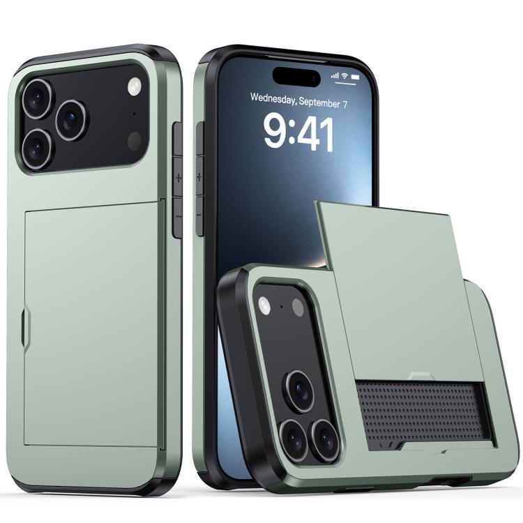 Shockproof Armor Phone Case with Card Slot, For iPhone 17e / 16e, For iPhone 17 Pro Max, For iPhone 17 Pro, For iPhone 17, For iPhone Air, For iPhone 16 Pro Max, For iPhone 16 Pro, For iPhone 16 Plus